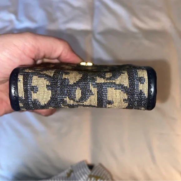 Dior Monogram Navy  and Tan Coin Purse - Picture 5 of 5